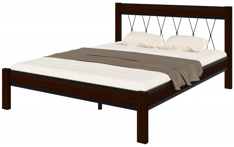 Кровать "Кантри" чёрный/шоколад