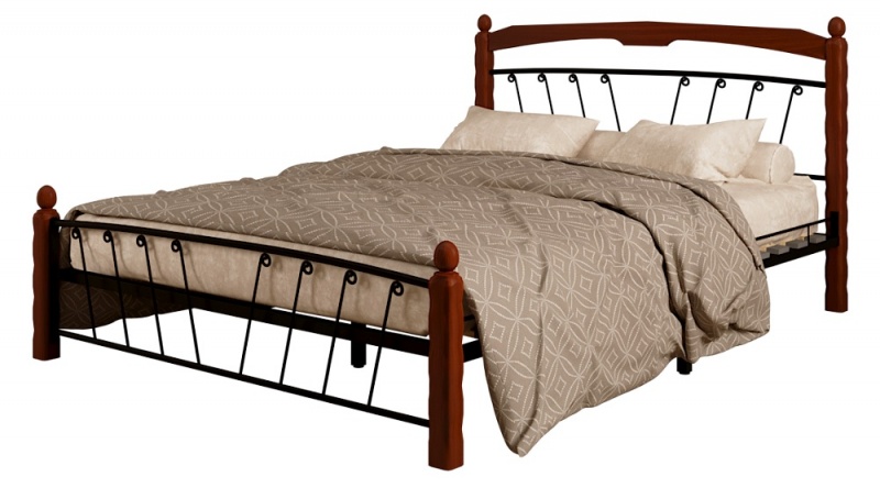Кровать "Муза 1" чёрный/махагон